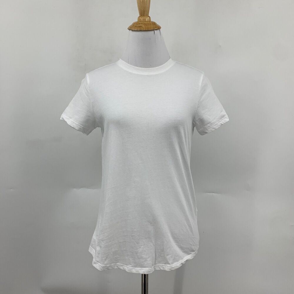 Joie Shirt Womens XS Extra Small White Pima Cotton Crew Short Sleeve Basic Tee - Picture 2 of 10
